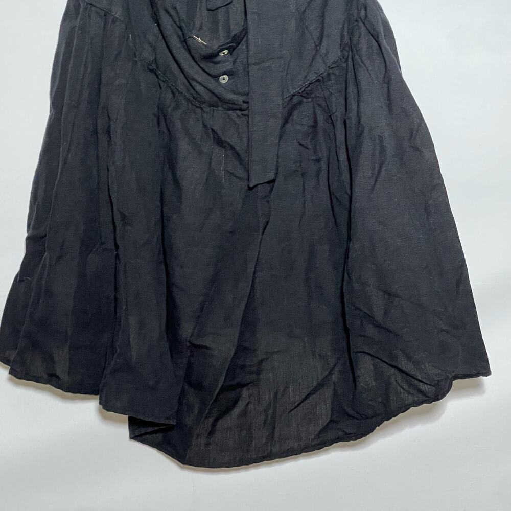Free People Ruffle Trim Cut Out Erin Mini Dress Black Linen Womens Size XS NWT - Picture 6 of 10